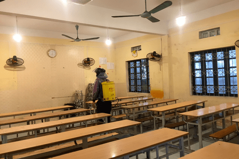 Công tác phòng chống dịch cúm Corona tại trường THPT Trưng Vương