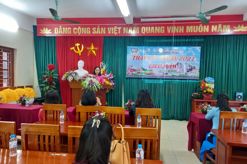 THPT Trưng Vương - Lời phát biểu của cô Đỗ Thị Dung - Tổ trưởng tổ Ngữ văn tại Lễ kỉ niệm 20/11/2021